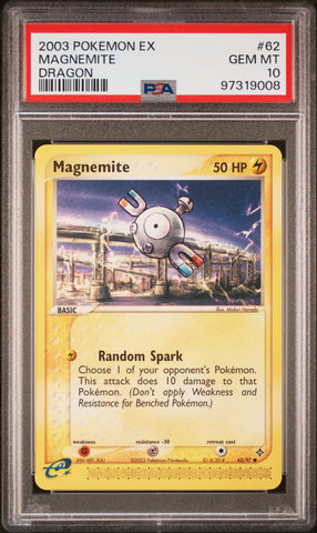 Pokemon Magnemite 🔥POP 14🔥 2003 EX Dragon 62/97 PSA Gem Mint 10