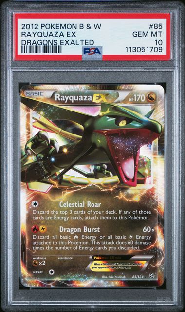 PSA 10 - 2012 Pokemon Black & White Dragons Exalted Rayquaza EX 85/124
