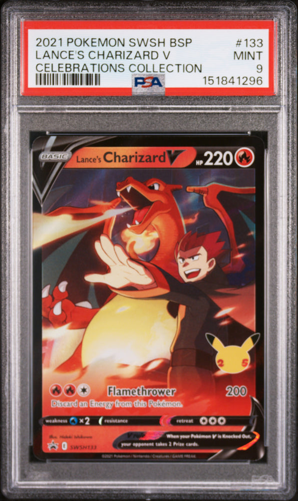 Pokemon Lance's Charizard V Celebrations Collection 133 PSA 9