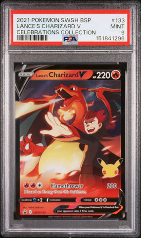 Pokemon Lance's Charizard V Celebrations Collection 133 PSA 9