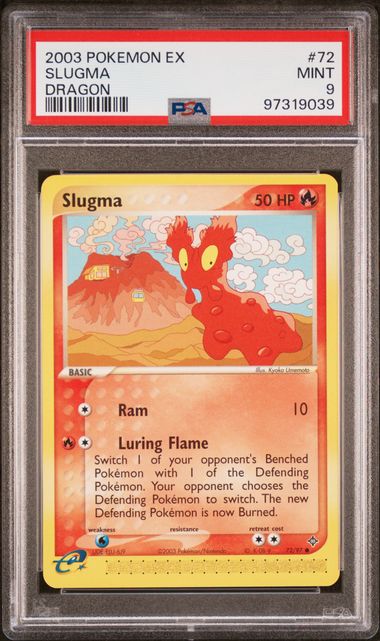 PSA 9 - 2003 EX Dragon Slugma 72/97 Pokemon Card