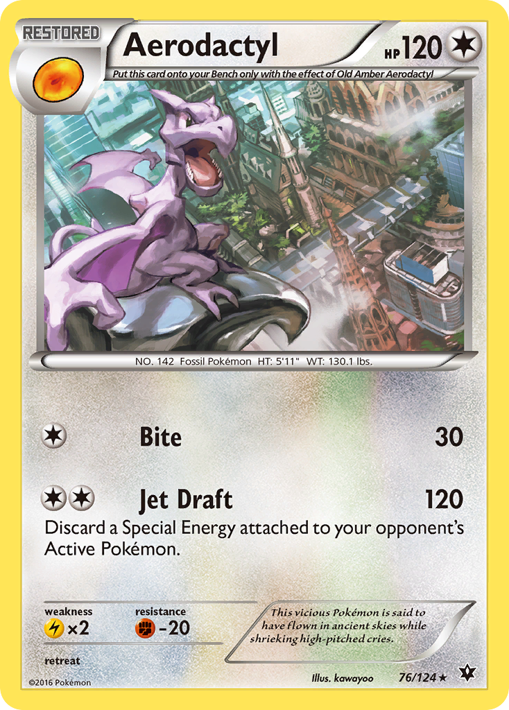 aerodactyl pokemon card (76/124) [XY: Fates Collide] Lorcana Rise of the Box:Sealed Case (12x Boxes) Ramp Promo Retreat cost