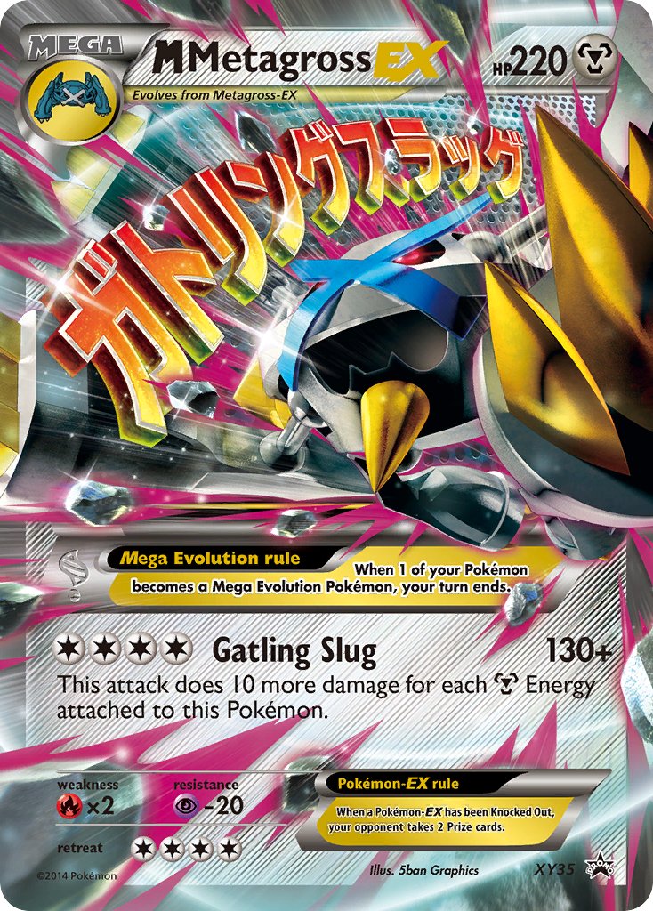 metagross pokemon card M EX - Steel - XY35 - (LP) - (Shiny) Colorless Retreat Cost Pack Option::Mewtwo + Alakazam + Machamp (Unsearched) Canadian God boxes! Six-packs One Piece Single