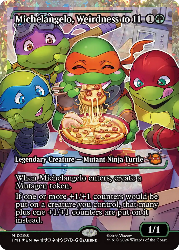 Michelangelo, Weirdness to 11 (Showcase) (Fracture Foil) [Teenage Mutant Ninja Turtles]