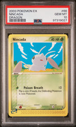 Pokemon Nincada 🔥POP 10🔥 2003 EX Dragon 66/97 PSA Gem Mint 10