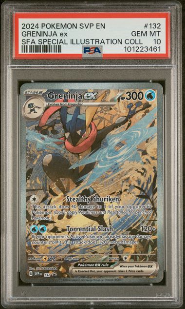 PSA 10 - 2024 Black Star Promo Greninja ex SVP132 SIR Pokemon Card PSA 10 - 2024 Black Star Promo Greninja ex SVP132 SIR Pokemon Card