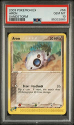 Pokemon Aron 🔥POP 10🔥 2003 EX Sandstorm 56/100 PSA 10 Pokemon Card