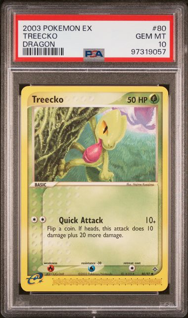 PSA 10 - 2003 Pokemon ex Dragon 80/97 Treecko - POP 13