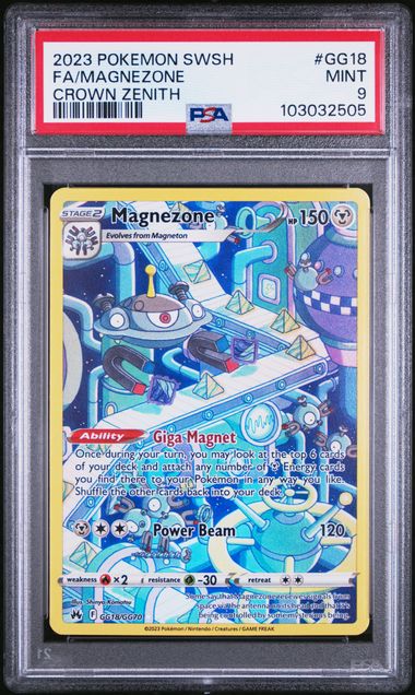 PSA 9 - 2023 Sword & Shield Crown Zenith Magnezone GG18/GG70 Full Art