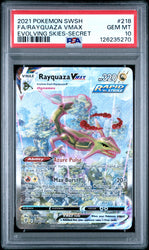 Pokemon Rayquaza Vmax Secret Evolving Skies 218/203 PSA 10