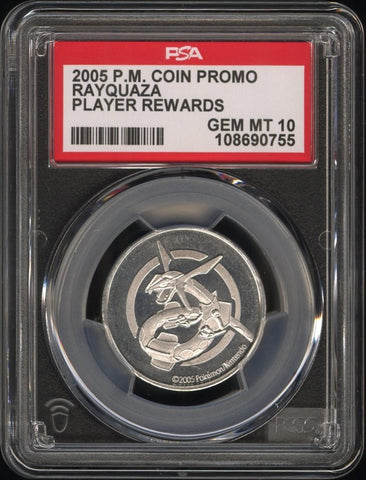 2005 Rayquaza Pokemon Organized Play Rewards Metal Coin 🔥POP 2🔥 PSA 10