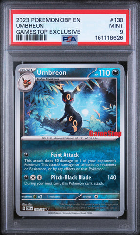 Pokemon Umbreon Gamestop Exclusive Obf En-Obsidian Flames 130/197 PSA 9