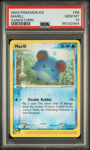 PSA 10 - 2003 Pokemon ex Sandstorm 68/100 Marill - POP 20 🔥