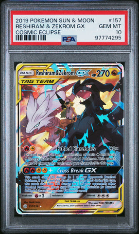 Pokemon Reshiram & Zekrom GX Cosmic Eclipse 157/236 PSA 10