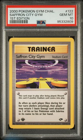 PSA 10 - 2000 Gym Challenge 1st Edition Saffron City Gym 122/132 Pokemon Card