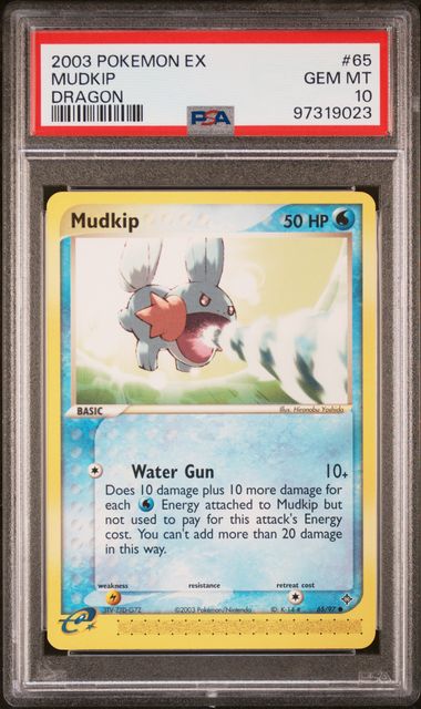 PSA 10 - 2003 EX Dragon Mudkip 65/97 Pokemon Card