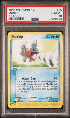 PSA 10 - 2003 EX Dragon Mudkip 65/97 Pokemon Card