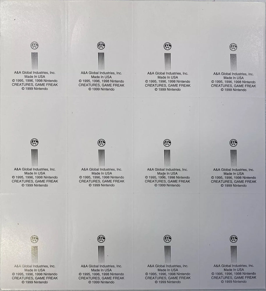 1999 Pokémon Vintage Uncut Sheet Sticker Cards (Pikachu, Raichu, Wartortle)