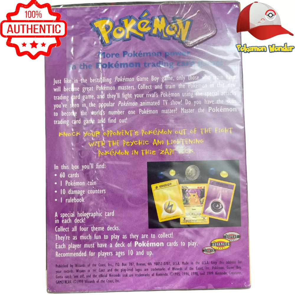 1999 Wizards of the Coast Pokemon Zap Base Set Theme Deck - Factory Se 1999 Wizards of the Coast Pokemon Zap Base Set Theme Deck - Factory Se