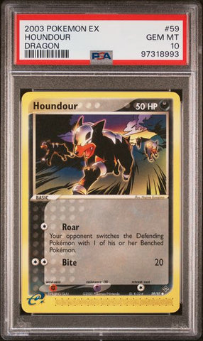 Pokemon Houndour 🔥POP 25🔥 2003 EX Dragon 59/97 PSA 10 Pokemon Card