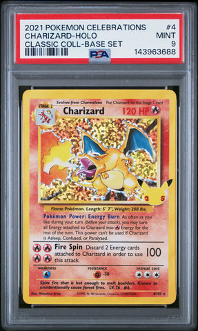 Pokemon Charizard Holo Celebrations Classic Collection 4 PSA 9