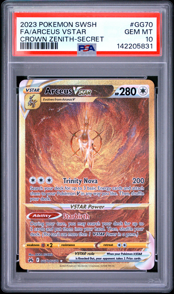 Pokemon Arceus Vstar Secret Sword Shield Crown Zenith Gg70/Gg70 PSA 10