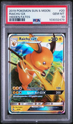 PSA 10 - 2019 Sun & Moon Hidden Fates Raichu GX 20/68 Pokemon Card