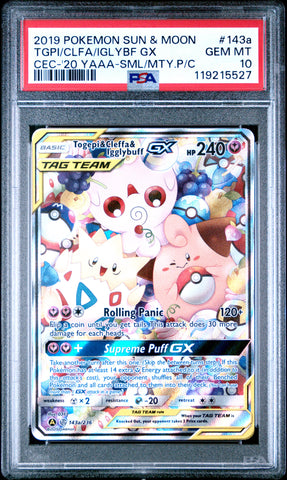 Pokemon Togepi & Cleffa & Igglybuff GX Alt Art 143a/236 PSA 10