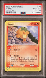 Pokemon Numel 🔥POP 13🔥 2003 EX Dragon Numel 70/97 PSA Gem Mint 10