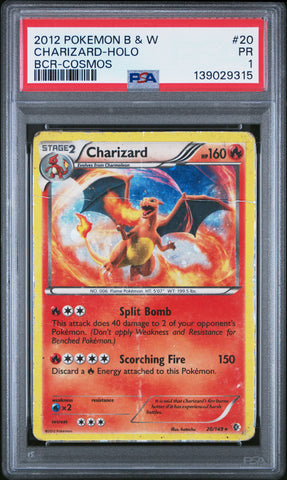 Pokemon Charizard Cosmos Holo 🔥POP 23🔥 Boundaries Crossed 20/149 PSA 1