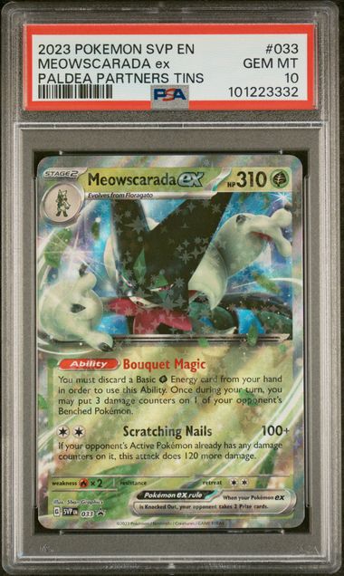 PSA 10 - 2023 S&V Black Star Promo Meowscarada ex SVP033 Pokemon Card