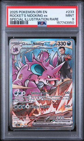 Pokemon Team Rocket's Nidoking EX Special Illustration Rare 233/182 PSA 9