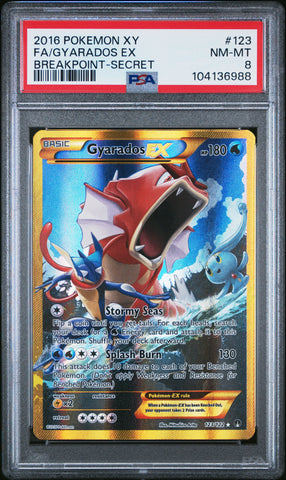 Pokemon Gyarados EX Secret Rare Breakpoint 123/122 PSA 8