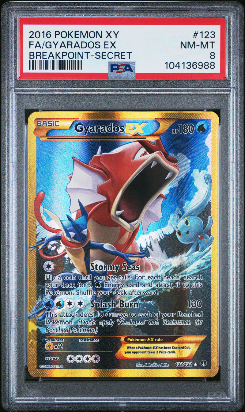 Pokemon Gyarados EX Secret Rare Breakpoint 123/122 PSA 8 Pokemon Gyarados EX Secret Rare Breakpoint 123/122 PSA 8