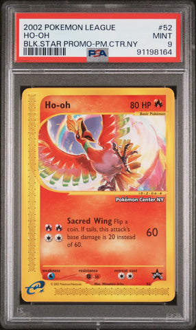 PSA MINT 9 - 2002 WOTC Black Star PROMO "Pokemon Center NY" Ho-Oh # 52