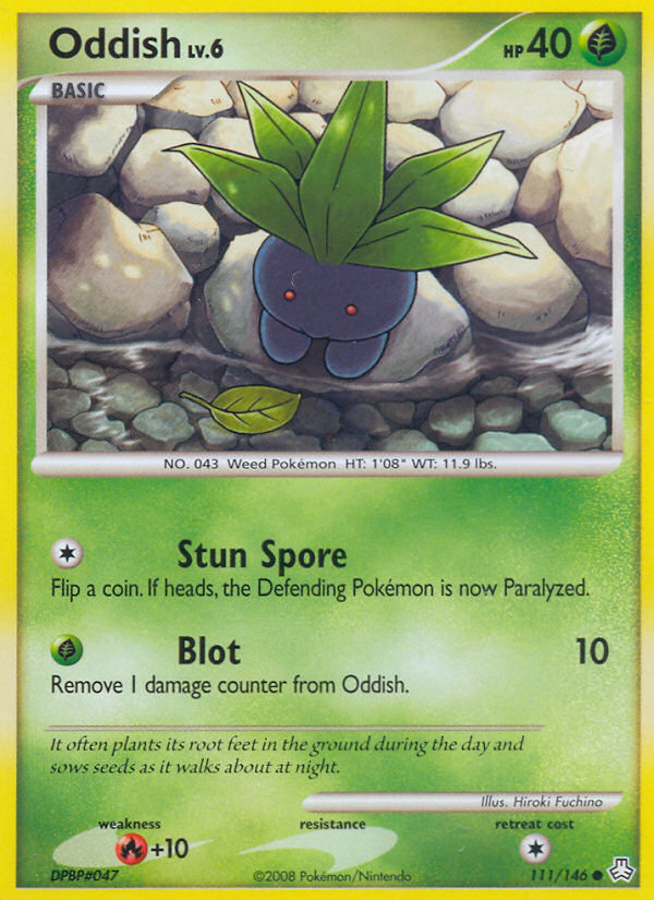 pokemon card oddish Oddish (111/146) [Diamond & Pearl: Legends Awakened]