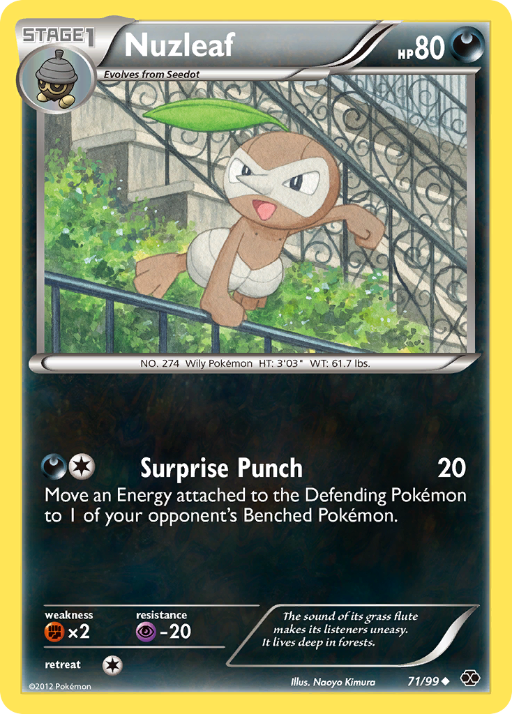 Pokemon Black & White Next Destinies Uncommon Nuzleaf #71 Pokemon Black & White Next Destinies Uncommon Nuzleaf #71