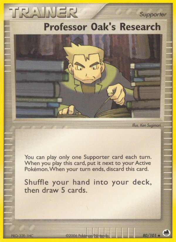 professor research pokemon card Professor Oak's Research (80/101) [EX: Dragon Frontiers]