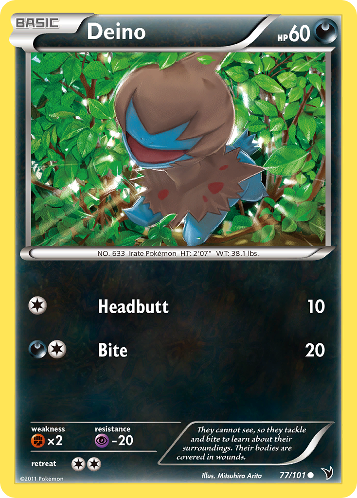 deino pokemon card price 108/189 Reverse Holo - DAA Darkness Gnaw Off (20+) Flip a coin Pokemon Black White Dragons Exalted