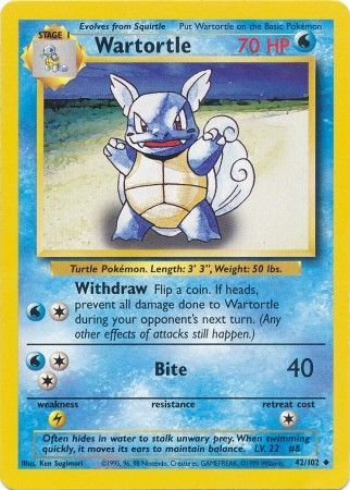 Wartortle (42/102) [Base Set Unlimited]