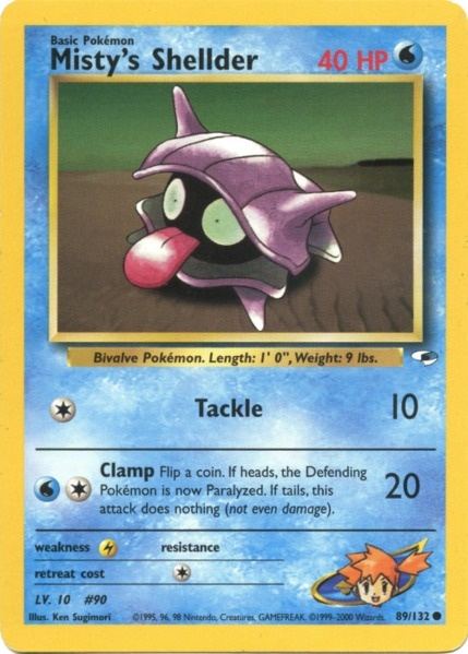 first edition shellder pokemon card Misty's Shellder (89/132) [Gym Heroes Unlimited]