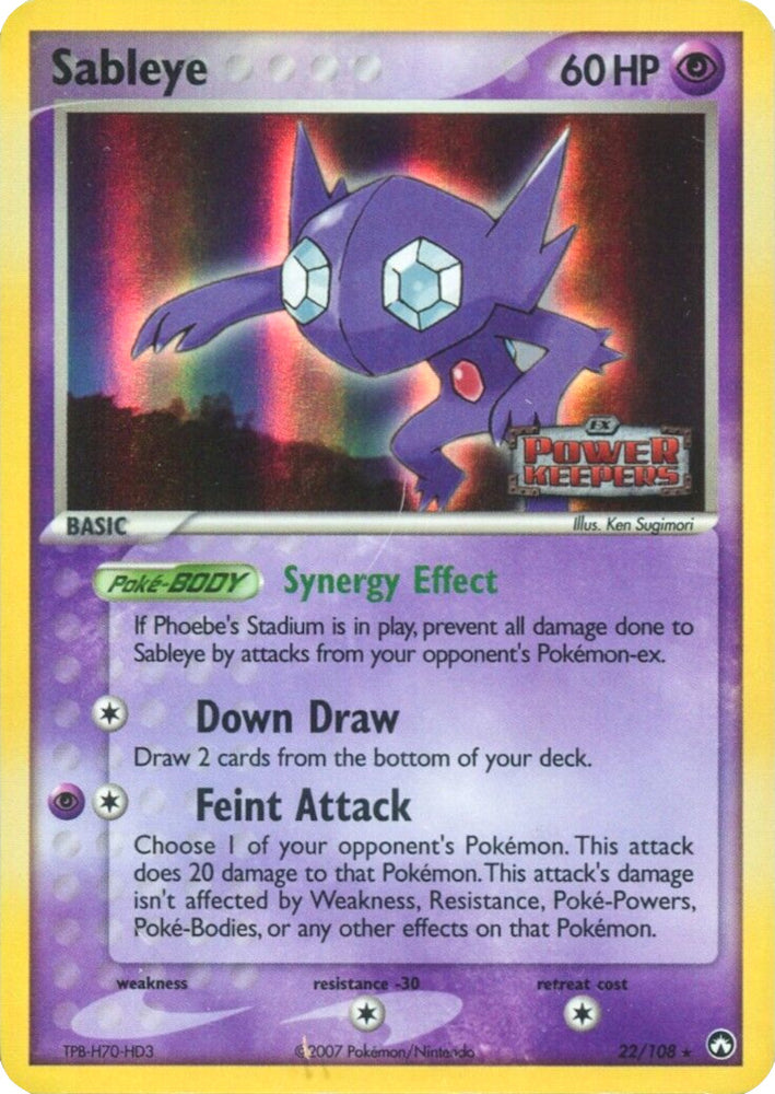 Sableye (22/108) (Stamped) [EX: Power Keepers]