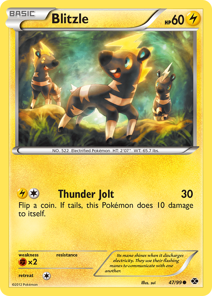 Pokemon Black & White Next Destinies Common Blitzle #47 Pokemon Black & White Next Destinies Common Blitzle #47