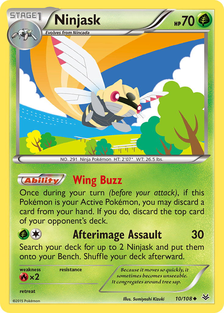nincada pokemon card value Ninjask (10/108) [XY: Roaring Skies]