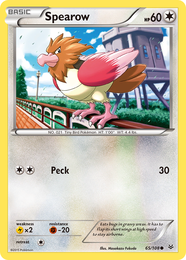 1995 spearow pokemon card value Spearow (65/108) [XY: Roaring Skies]