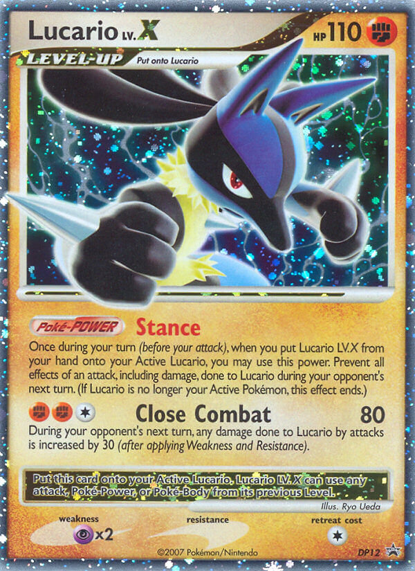 lvl x pokemon cards Lucario LV.X (DP12) [Diamond & Pearl: Black Star Promos] Lightly Played Holofoil