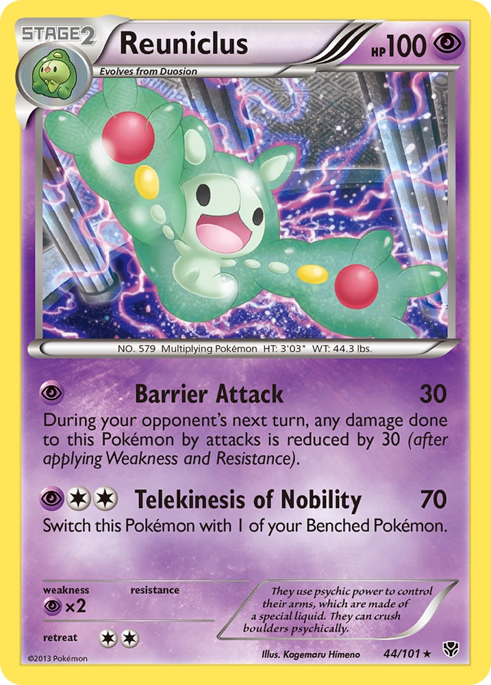 reuniclus pokemon card HOLO RARE - Reuniclus - Pokemon TCG Silver - Psychic - tempest - Foil