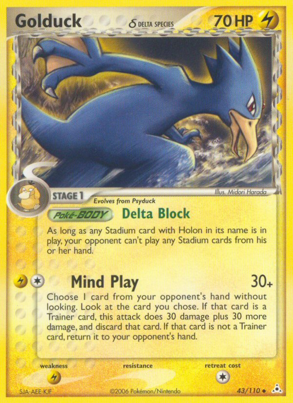 golduck pokemon card Golduck (43/110) (Delta Species) [EX: Holon Phantoms]