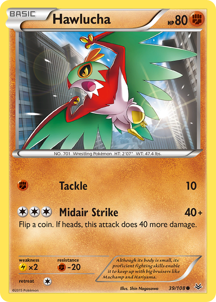 hawlucha pokemon card Hawlucha (39/108) [XY: Roaring Skies]