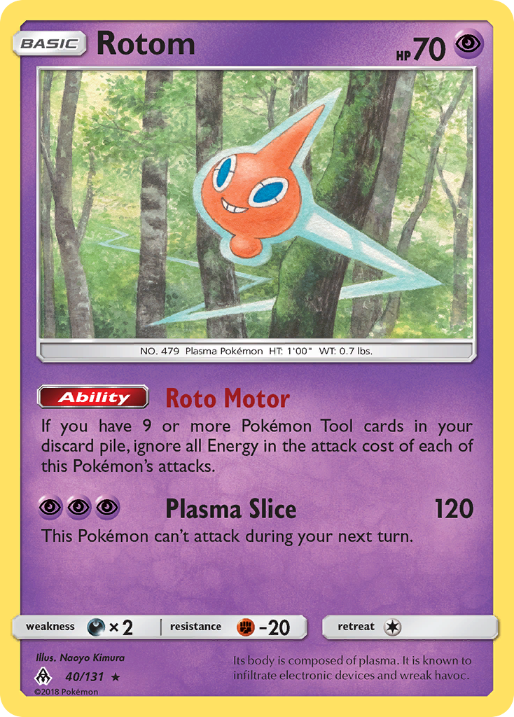 rare pokemon cards worth money Rotom (40/131) [Sun & Moon: Forbidden Light]